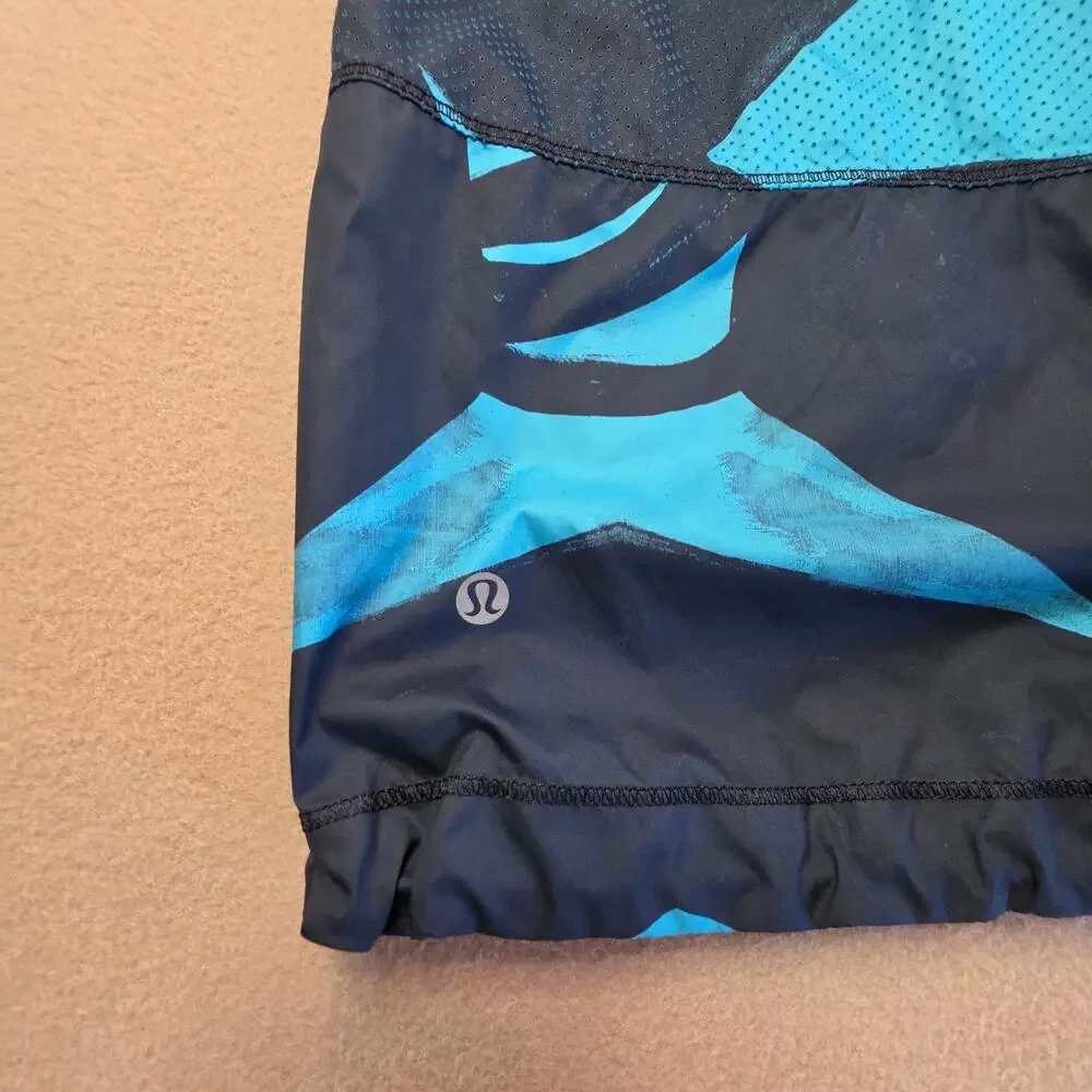 Lululemon Pack-It Sleeveless Running Vest Peacock Blue Teal Sz 6 Stowable Hood
